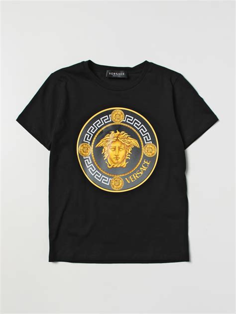 young versace bambini-bambina t-shirt in jersey di cotone nero 10a|Collezione Bambini Primavera Estate 2023 .